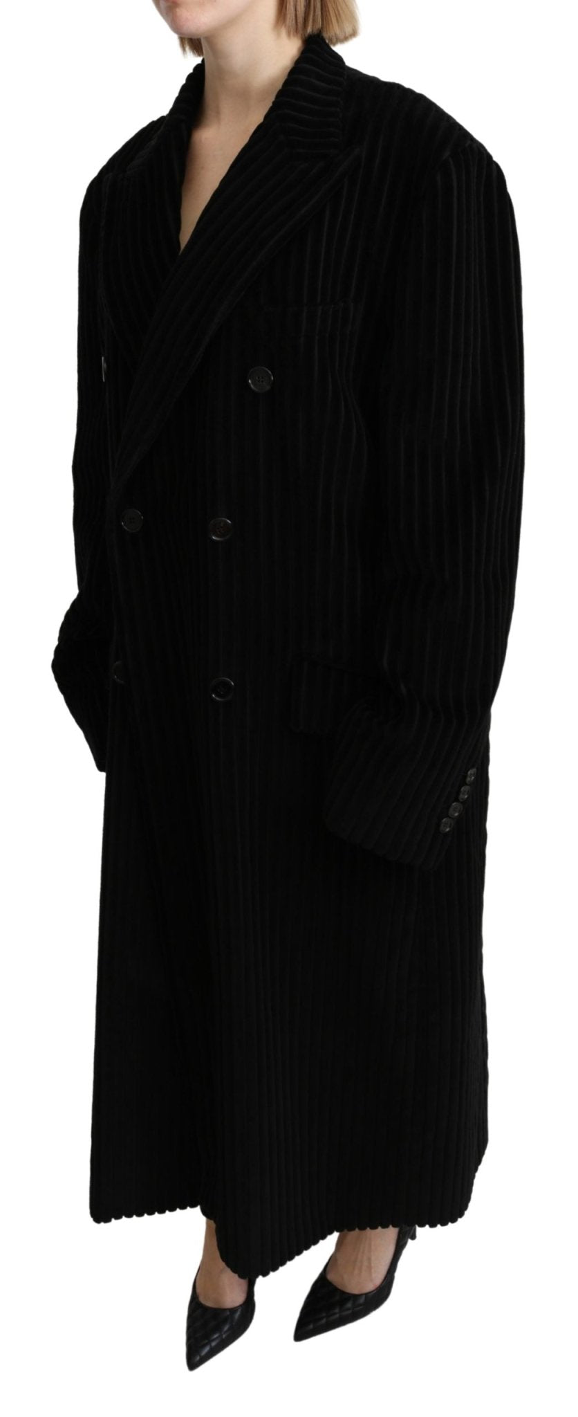 Black Double Breasted Blazer Trenchcoat Jacket - coffeewithmee2Dolce & GabbanaP3305S