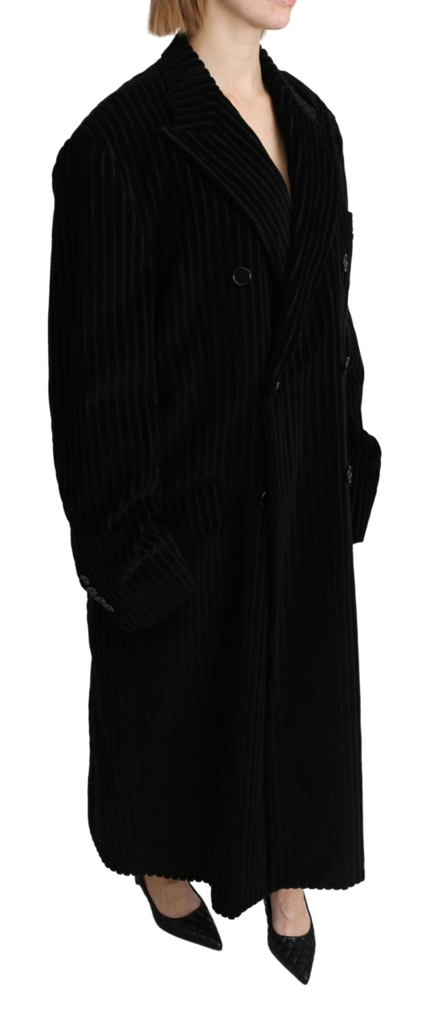 Black Double Breasted Blazer Trenchcoat Jacket - coffeewithmee2Dolce & GabbanaP3305S