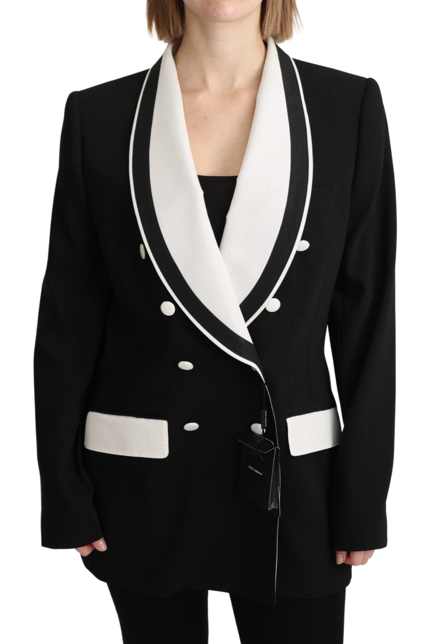 Black Double Breasted Blazer Wool Jacket - coffeewithmee2Dolce & GabbanaP3308S
