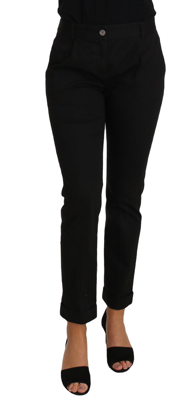 Black Dress Cropped Straight Straight Pants - coffeewithmee2Dolce & GabbanaP1576S