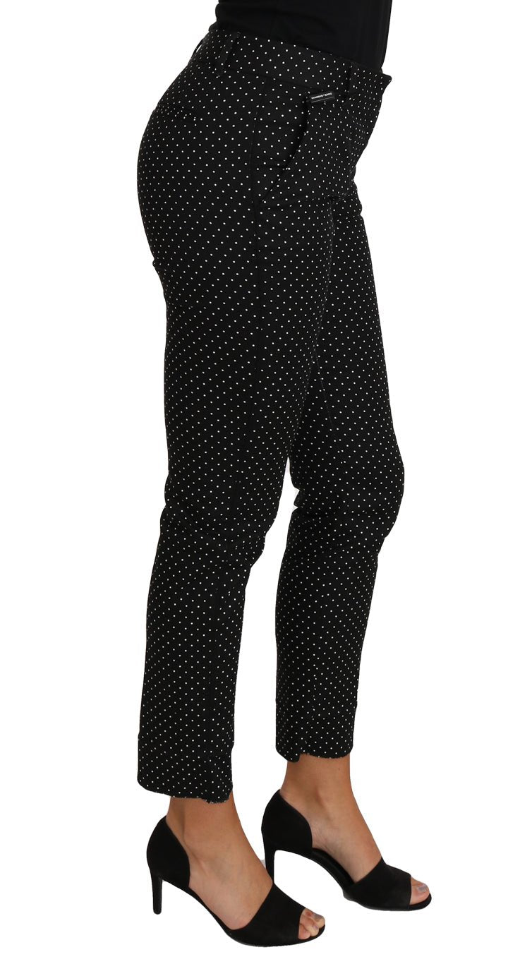 Black Dress Polka Dot Cropped Straight Pants - coffeewithmee2Dolce & GabbanaP1578S