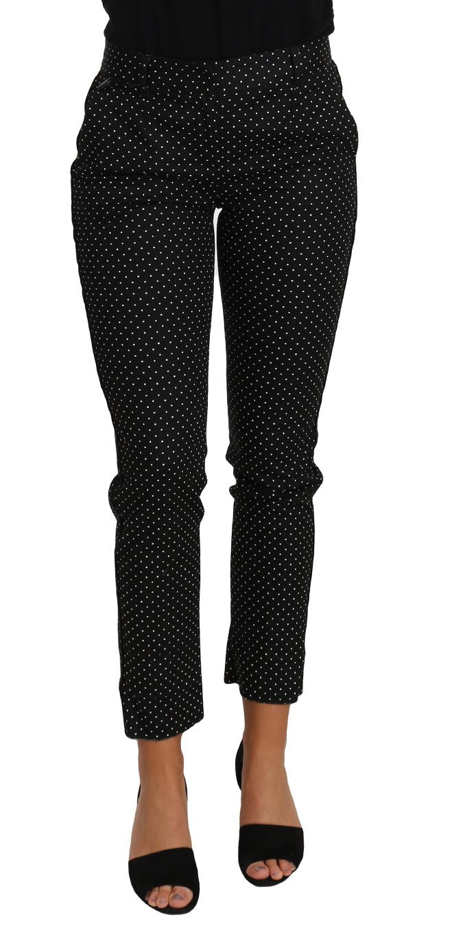 Black Dress Polka Dot Cropped Straight Pants - coffeewithmee2Dolce & GabbanaP1578S