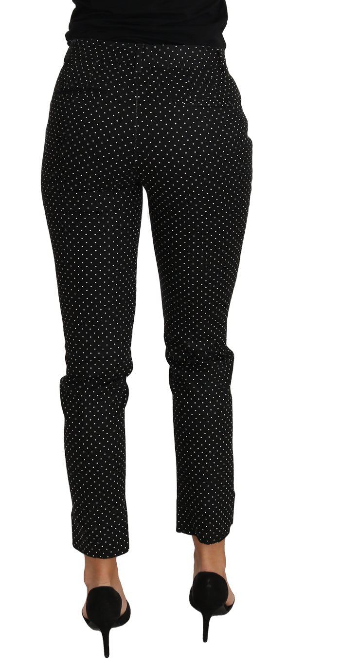 Black Dress Polka Dot Cropped Straight Pants - coffeewithmee2Dolce & GabbanaP1578S
