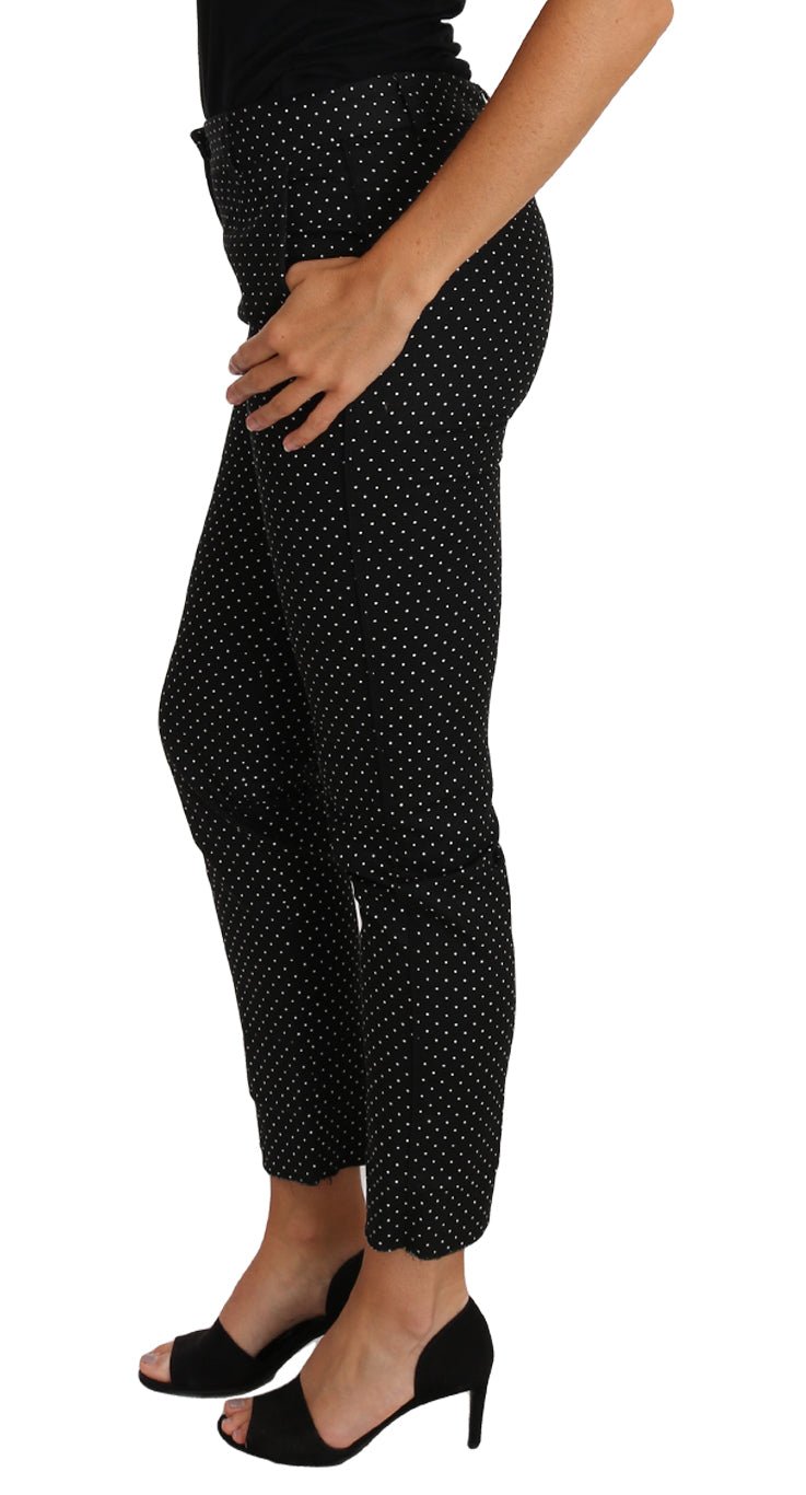 Black Dress Polka Dot Cropped Straight Pants - coffeewithmee2Dolce & GabbanaP1578S