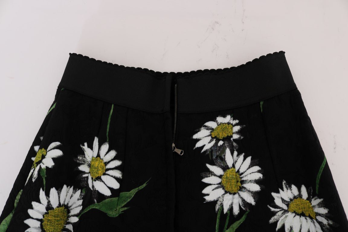 Black Embellished Daisy Brocade Skirt - coffeewithmee2Dolce & GabbanaP2148S