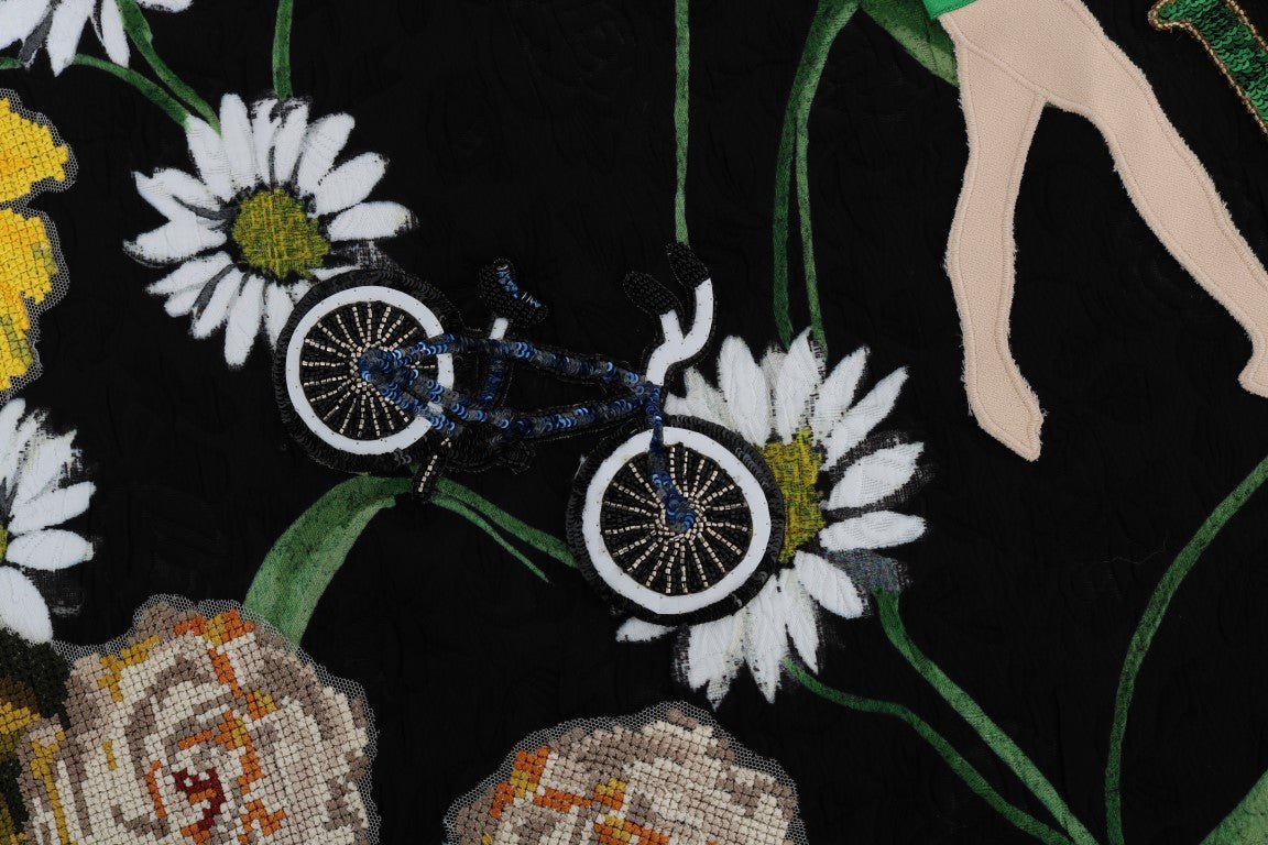 Black Embellished Daisy Brocade Skirt - coffeewithmee2Dolce & GabbanaP2148S