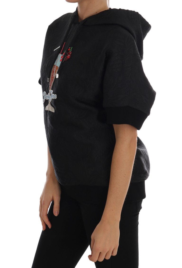 Black Fairy Tale Crystal Hooded Sweater - coffeewithmee2Dolce & GabbanaP1334S