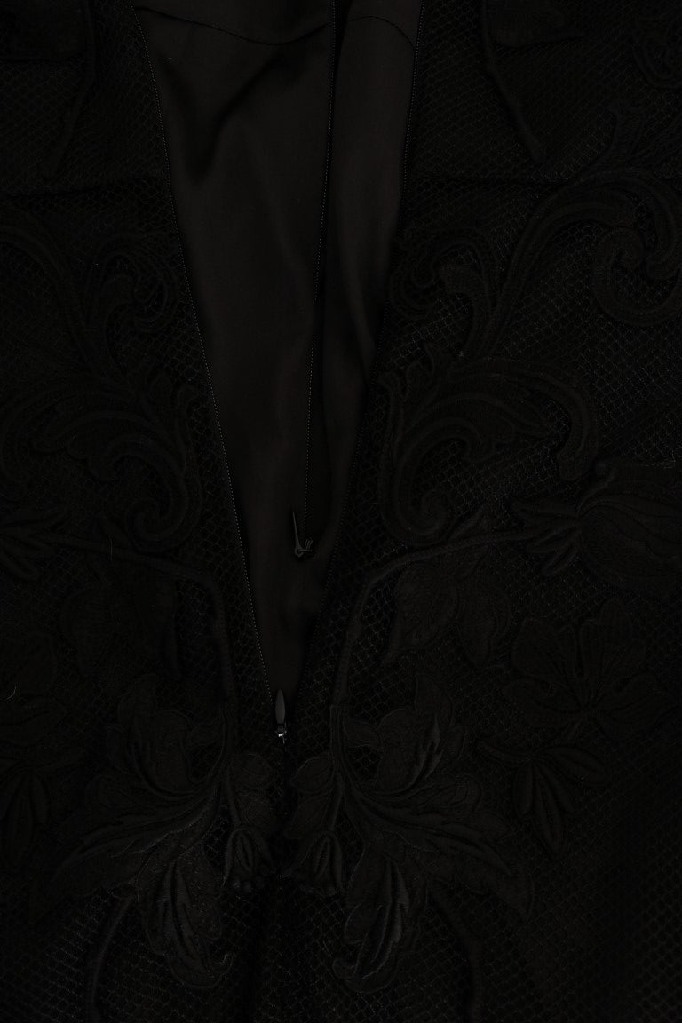 Black Floral Appliqué A-line Dress - coffeewithmee2Dolce & GabbanaP2226S