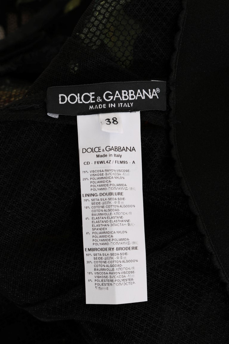 Black Floral Appliqué A-line Dress - coffeewithmee2Dolce & GabbanaP2226S