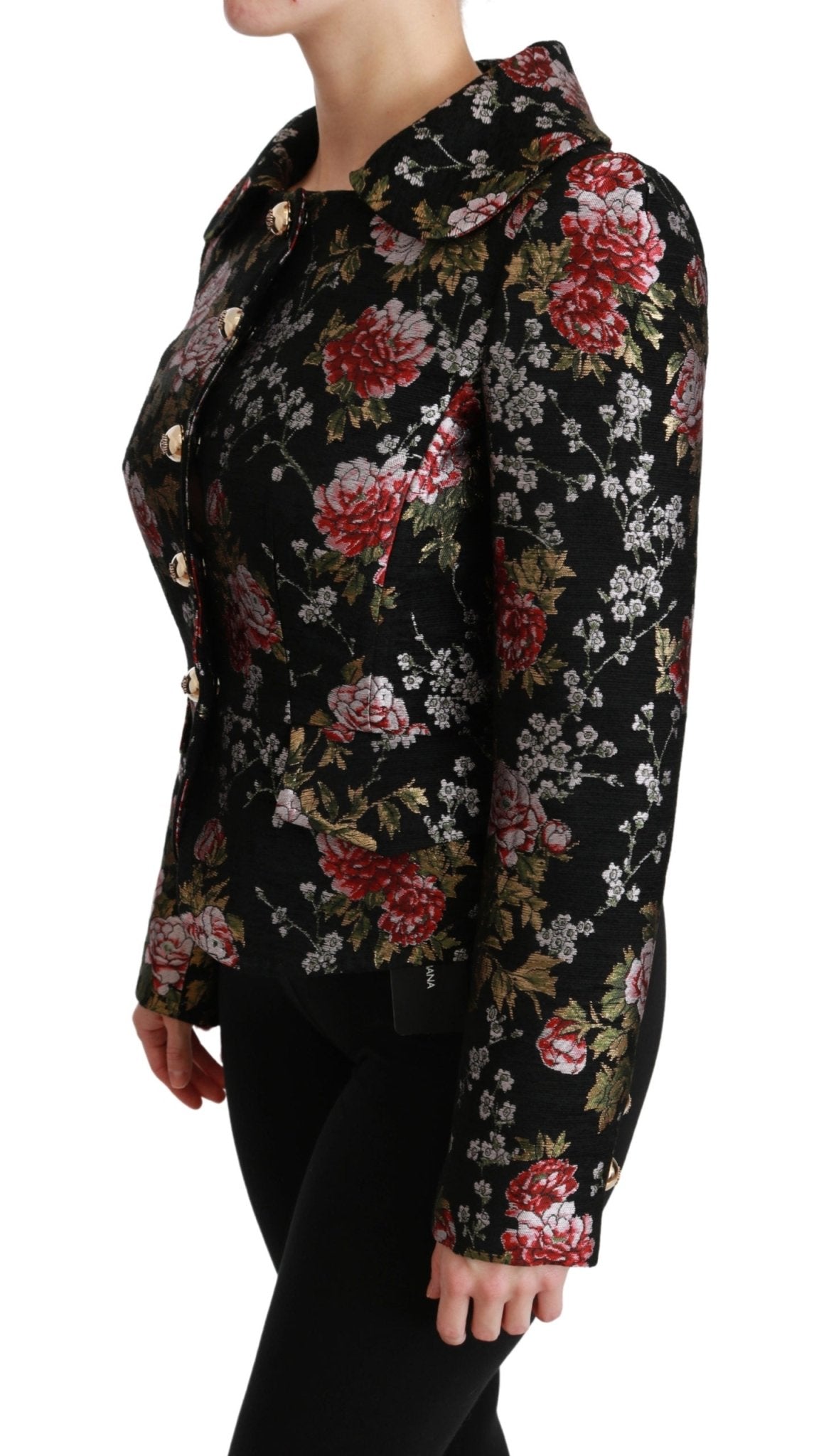 Black Floral Brocade Coat Blazer Jacket - coffeewithmee2Dolce & GabbanaP2978S