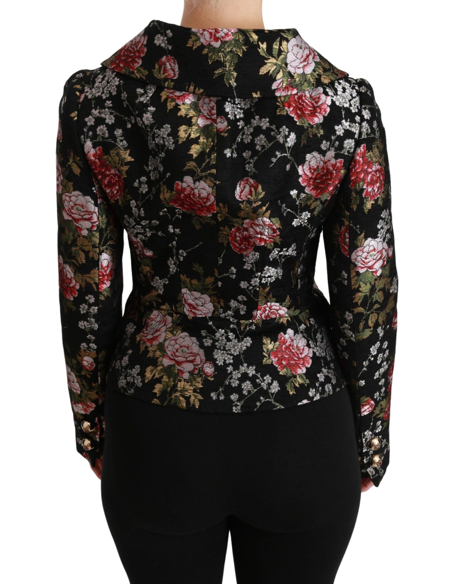 Black Floral Brocade Coat Blazer Jacket - coffeewithmee2Dolce & GabbanaP2978S