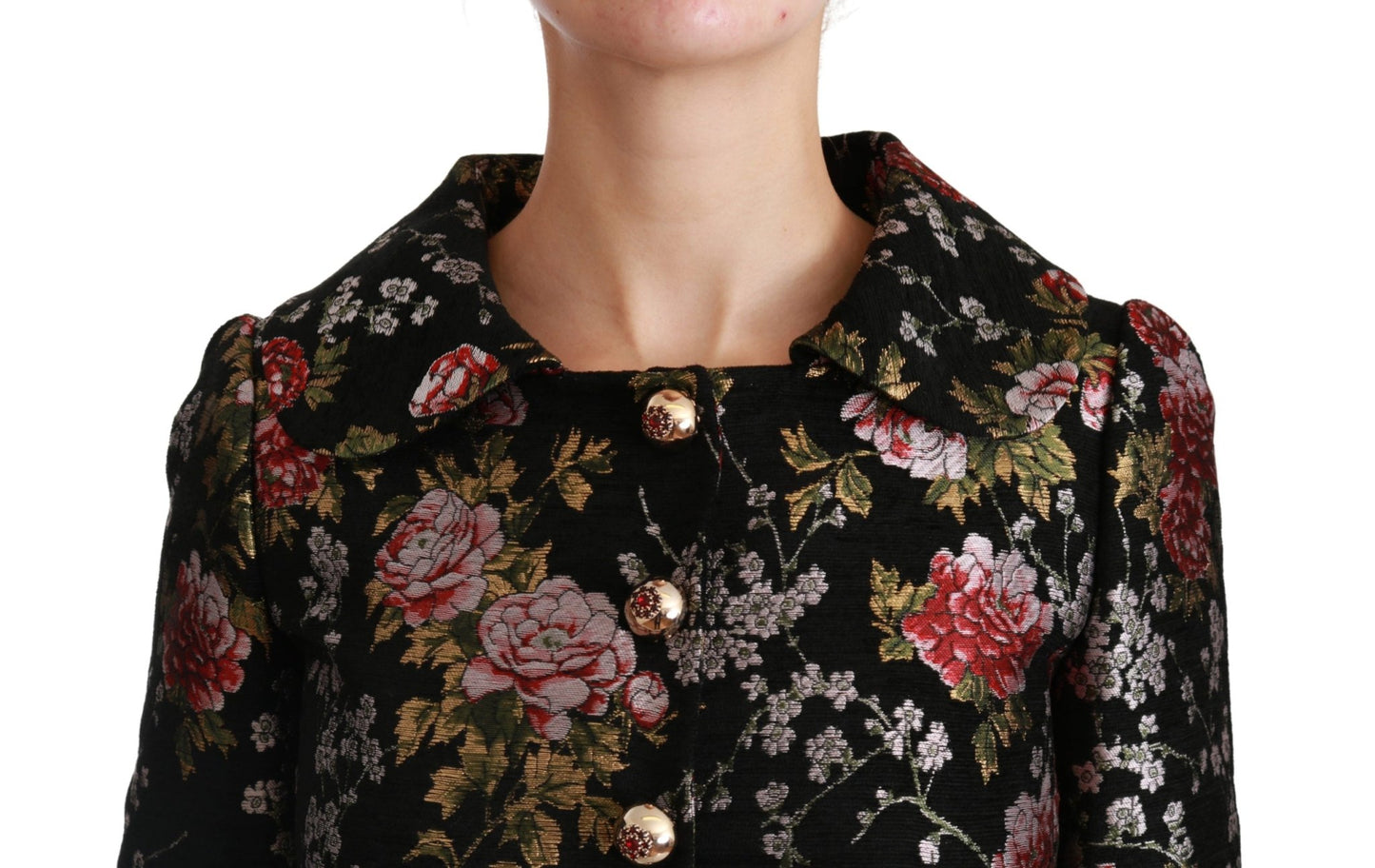 Black Floral Brocade Coat Blazer Jacket - coffeewithmee2Dolce & GabbanaP2978S