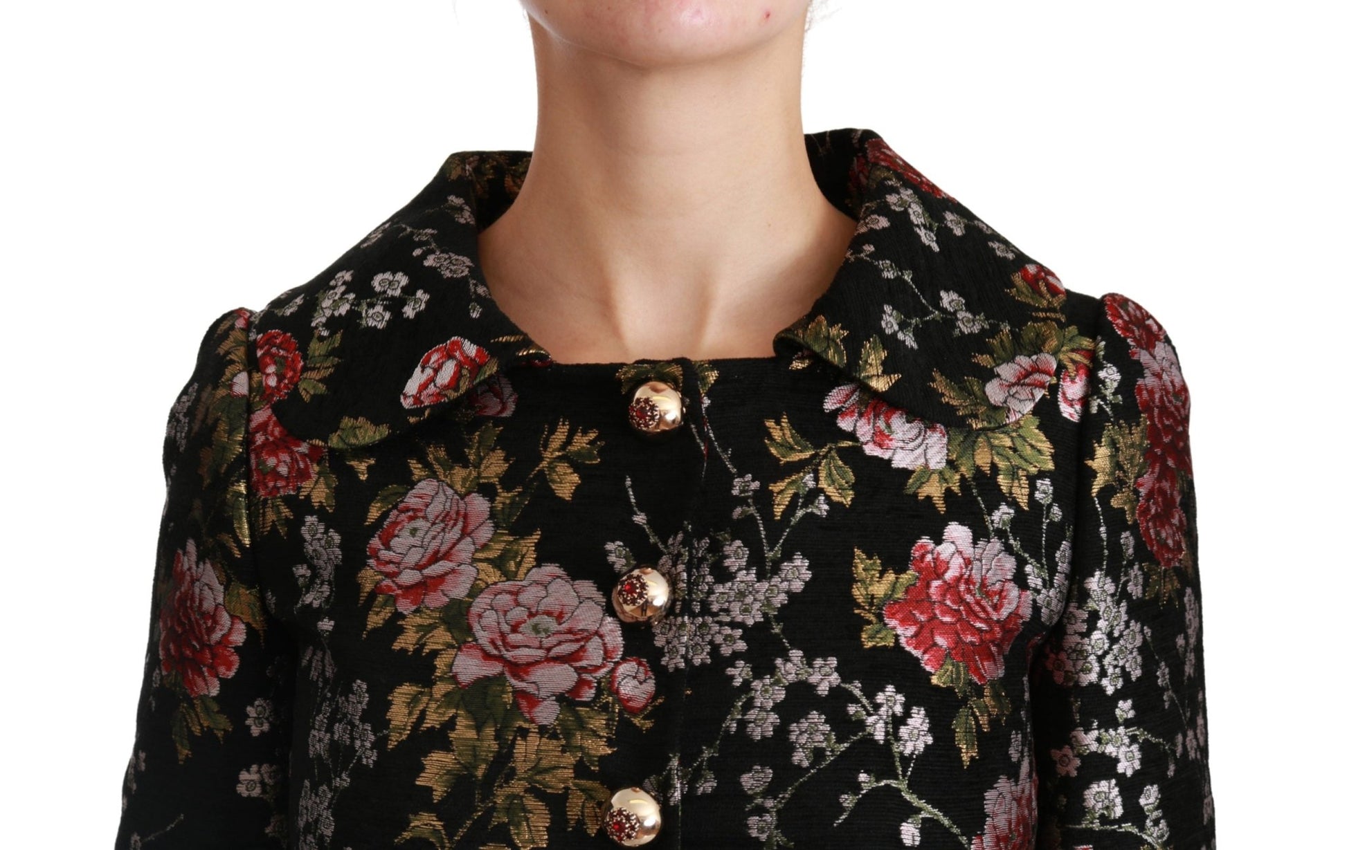 Black Floral Brocade Coat Blazer Jacket - coffeewithmee2Dolce & GabbanaP2978S