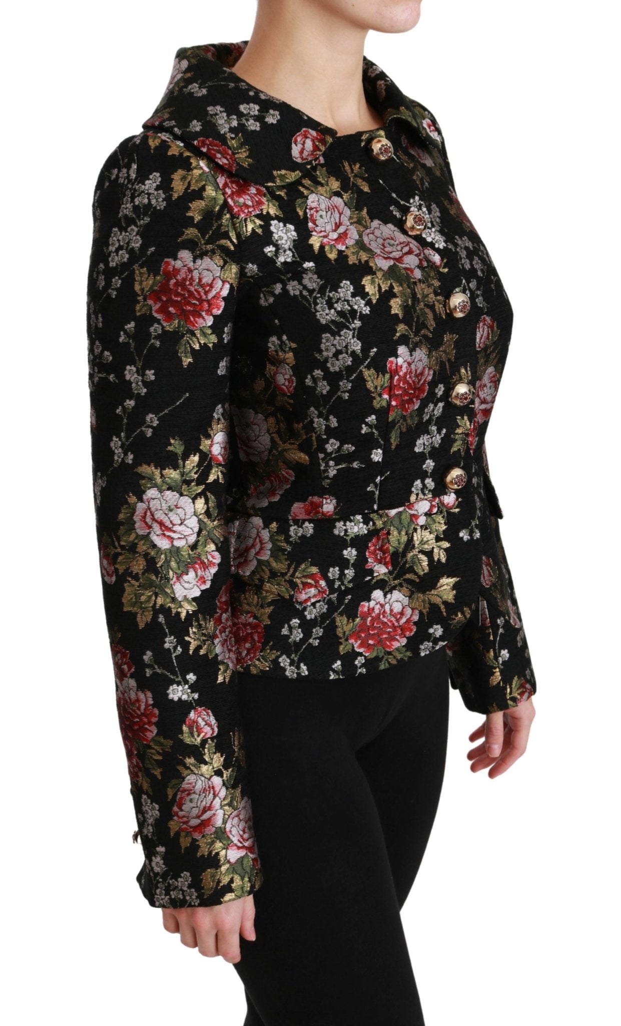 Black Floral Brocade Coat Blazer Jacket - coffeewithmee2Dolce & GabbanaP2978S