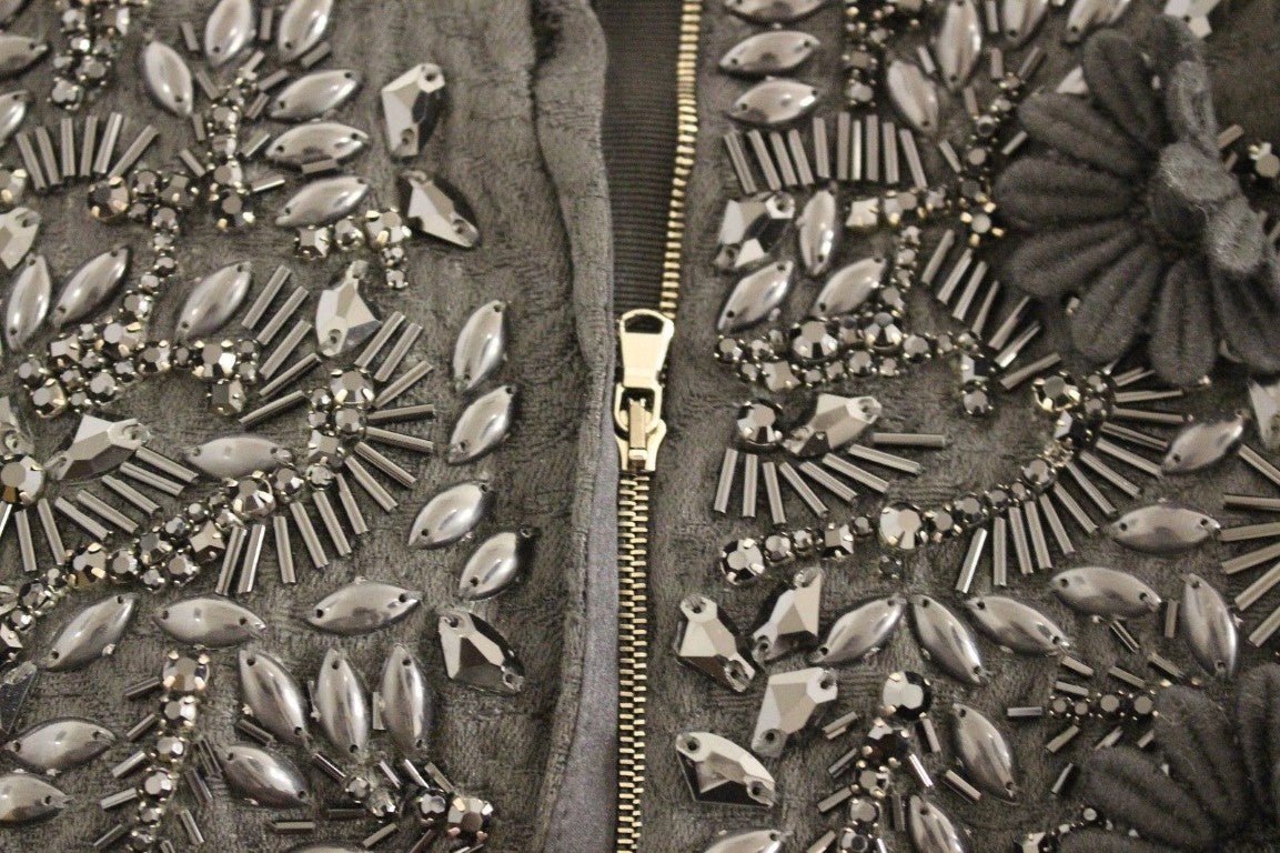 Black floral crystal embedded dress - coffeewithmee2Dolce & GabbanaP0638S