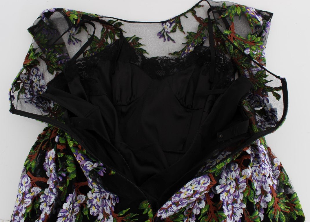 Black Floral Embroidered Full Maxi Dress - coffeewithmee2Dolce & GabbanaP1141S
