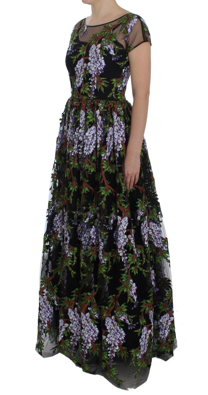 Black Floral Embroidered Full Maxi Dress - coffeewithmee2Dolce & GabbanaP1141S