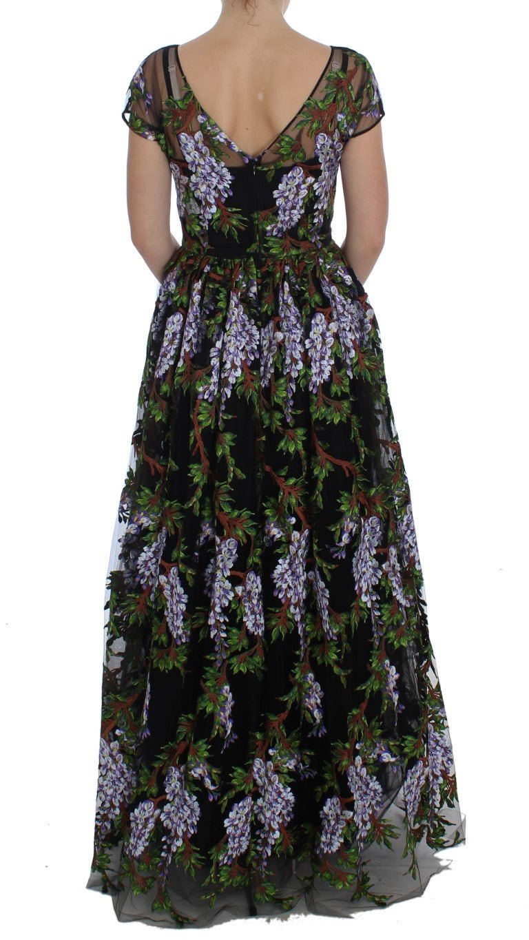 Black Floral Embroidered Full Maxi Dress - coffeewithmee2Dolce & GabbanaP1141S