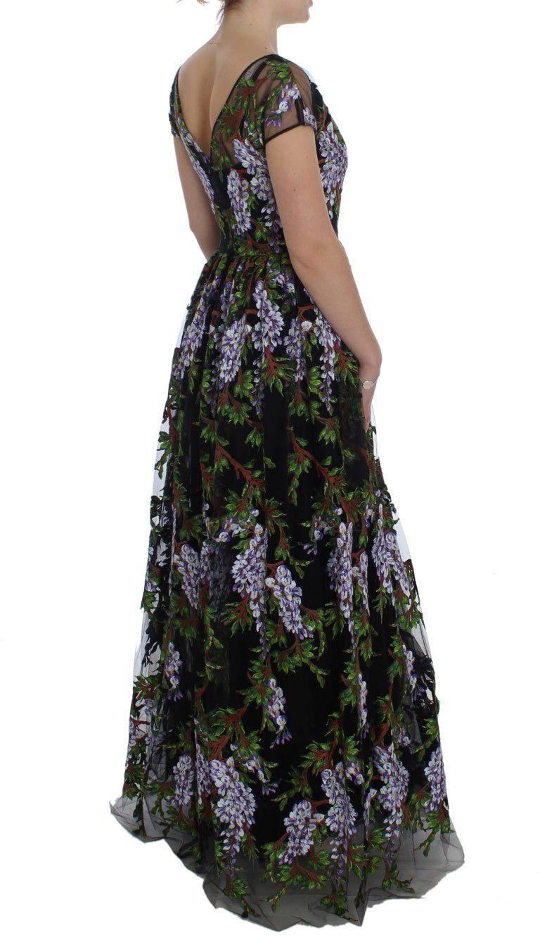 Black Floral Embroidered Full Maxi Dress - coffeewithmee2Dolce & GabbanaP1141S