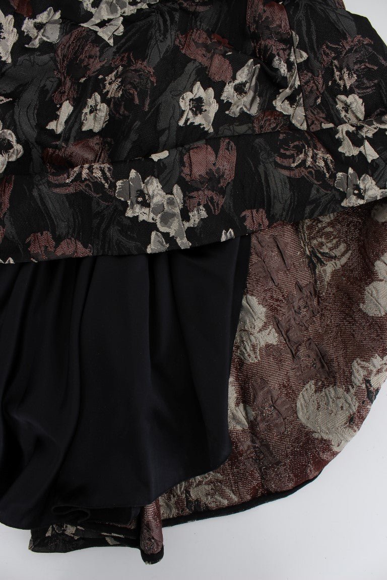 Black Floral Jacquard Sheath Gown Dress - coffeewithmee2Dolce & GabbanaP1142S