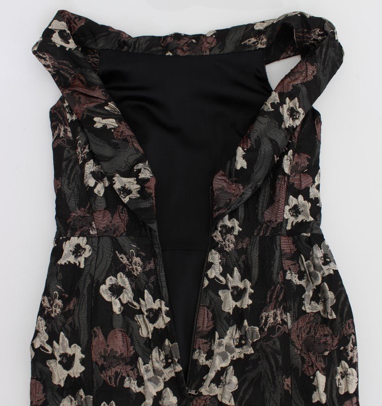 Black Floral Jacquard Sheath Gown Dress - coffeewithmee2Dolce & GabbanaP1142S
