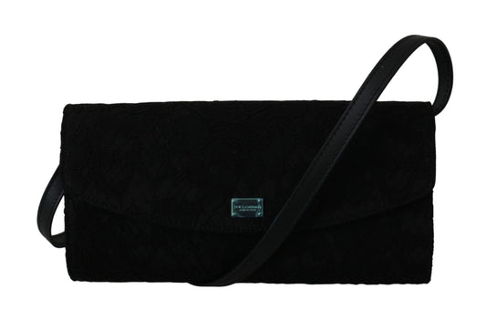 Black Floral Lace Evening Long Clutch Borse Cotton Bag - coffeewithmee2Dolce & GabbanaP0093S