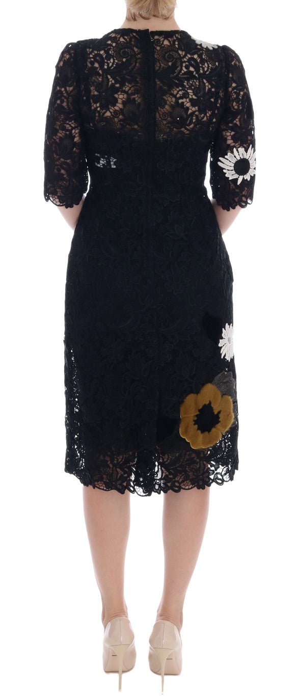 Black Floral Lace Floral Sicily Dress - coffeewithmee2Dolce & GabbanaP1975S