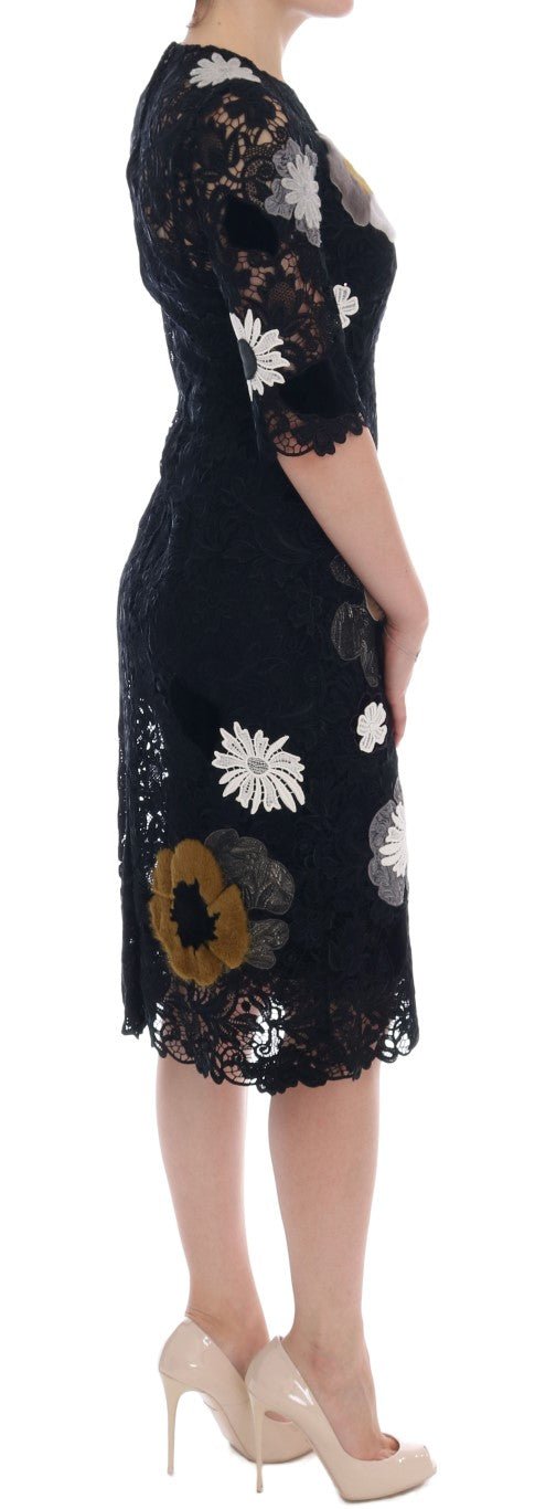 Black Floral Lace Floral Sicily Dress - coffeewithmee2Dolce & GabbanaP1975S