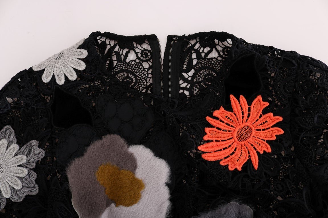 Black Floral Lace Floral Sicily Dress - coffeewithmee2Dolce & GabbanaP1975S