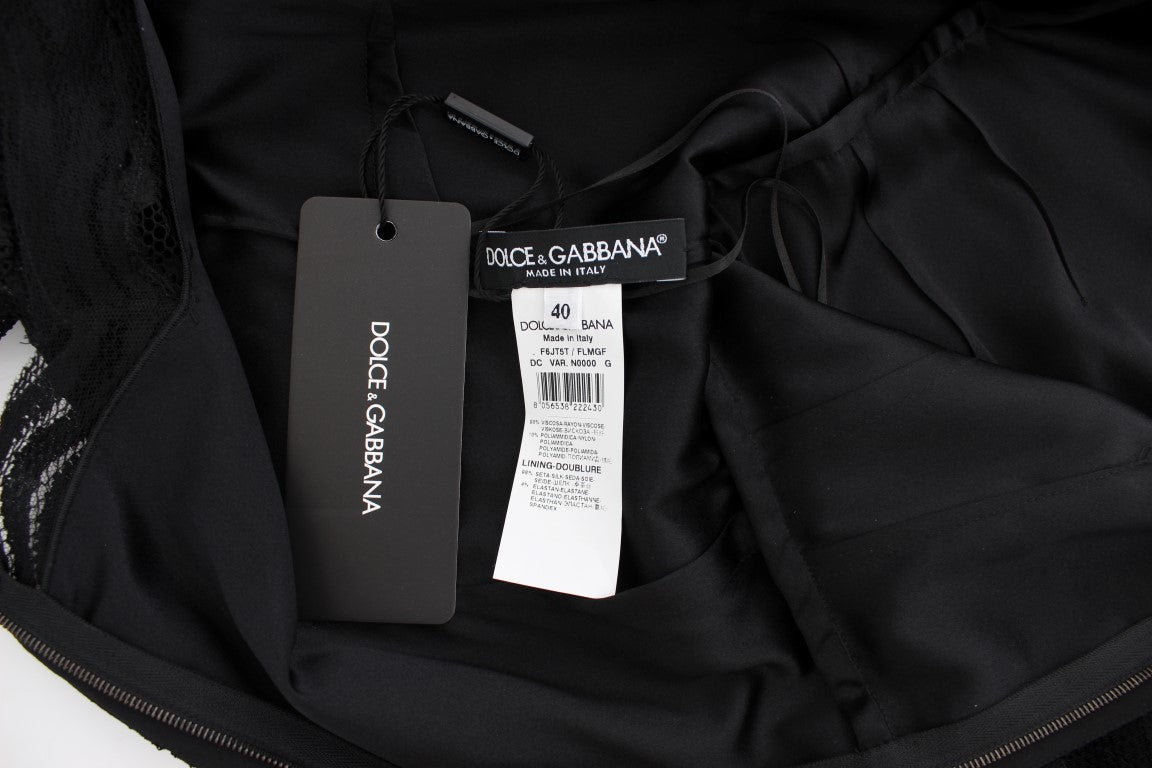 Black Floral Lace Long Ball Maxi Dress - coffeewithmee2Dolce & GabbanaP1017S