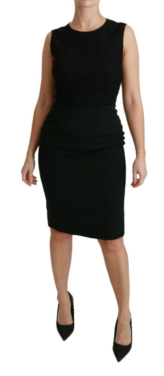 Black Floral Lace Sheath Gown Dress - coffeewithmee2Dolce & GabbanaP3899S