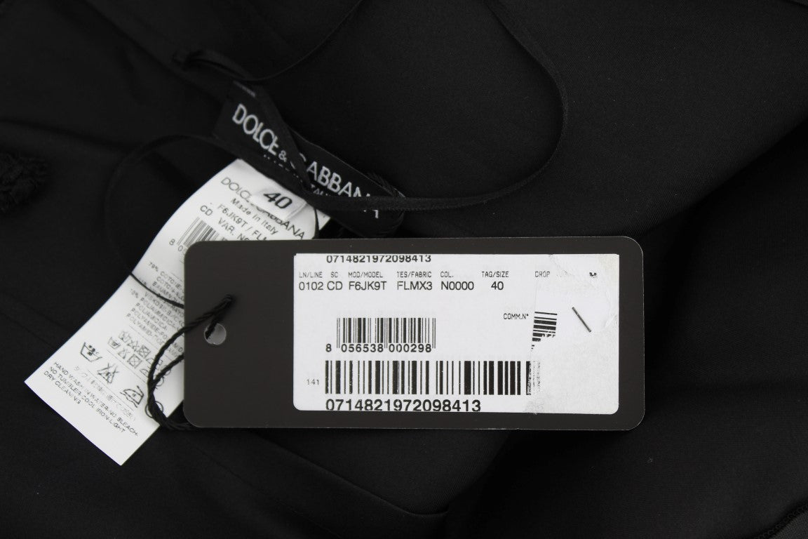 Black Floral Lace Shift Knee Length Dress - coffeewithmee2Dolce & GabbanaP1795S