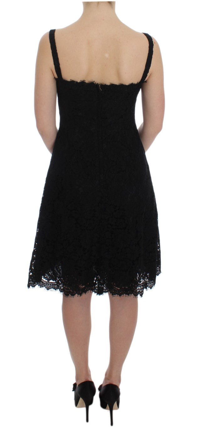 Black Floral Lace Shift Knee Length Dress - coffeewithmee2Dolce & GabbanaP1795S
