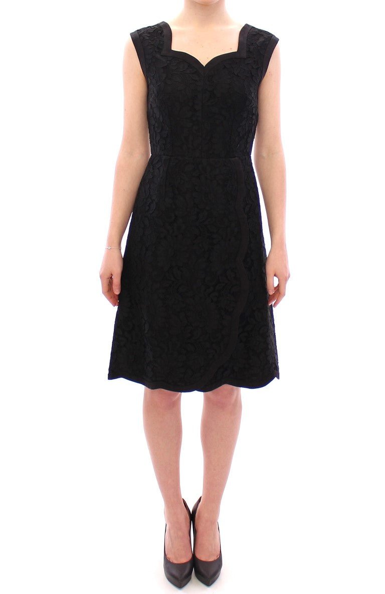 Black floral lace sicily runway dress - coffeewithmee2Dolce & GabbanaP0627S