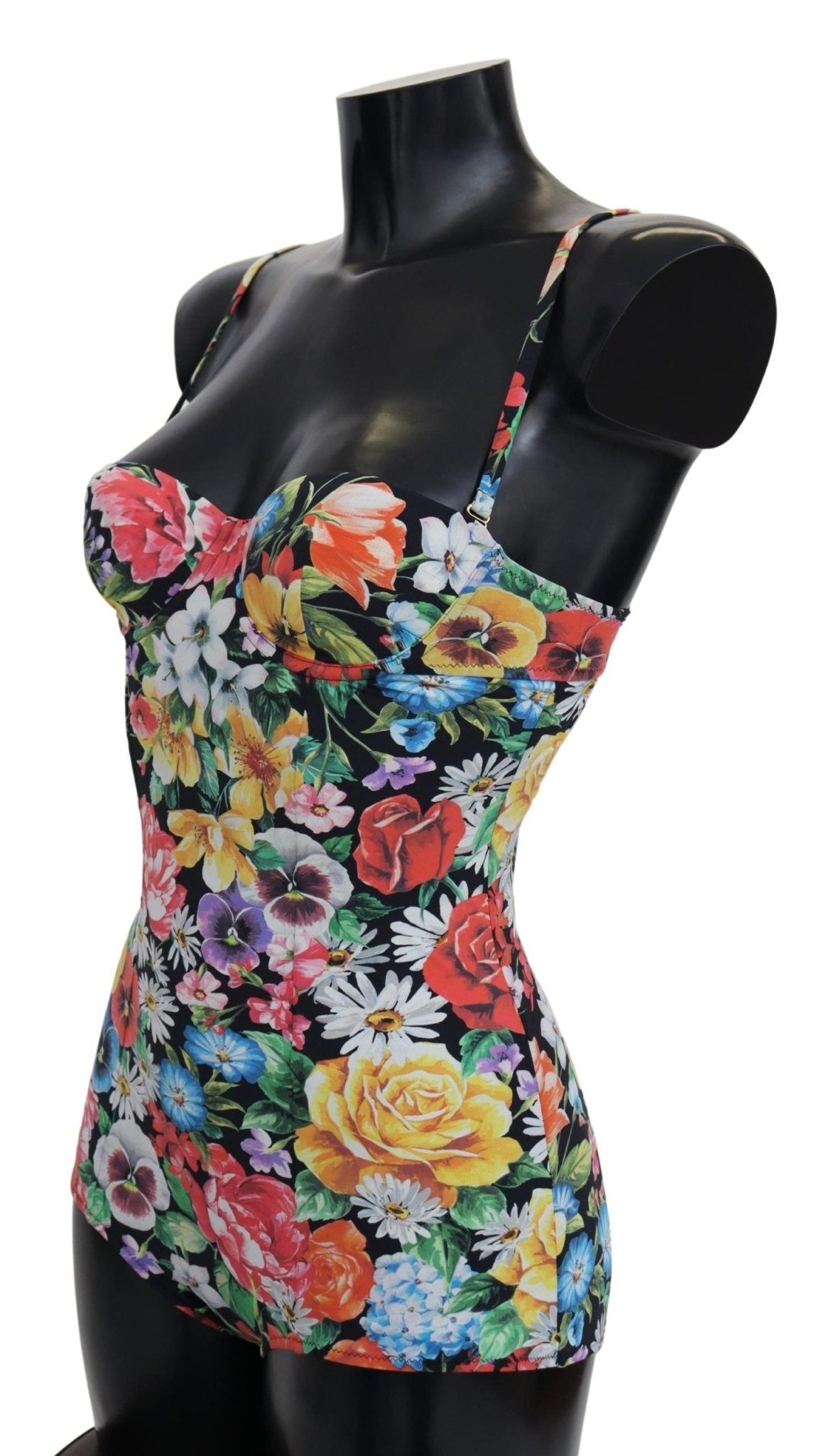 Black Floral One Piece Swimwear Swimsuit Bikini - coffeewithmee2Dolce & GabbanaP3924S