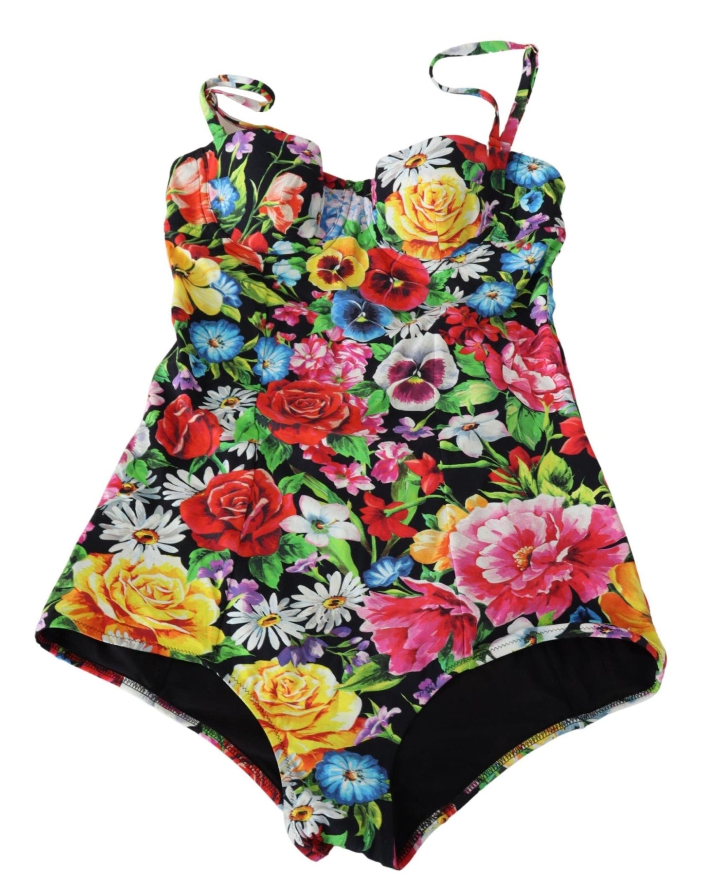 Black Floral One Piece Swimwear Swimsuit Bikini - coffeewithmee2Dolce & GabbanaP3925S