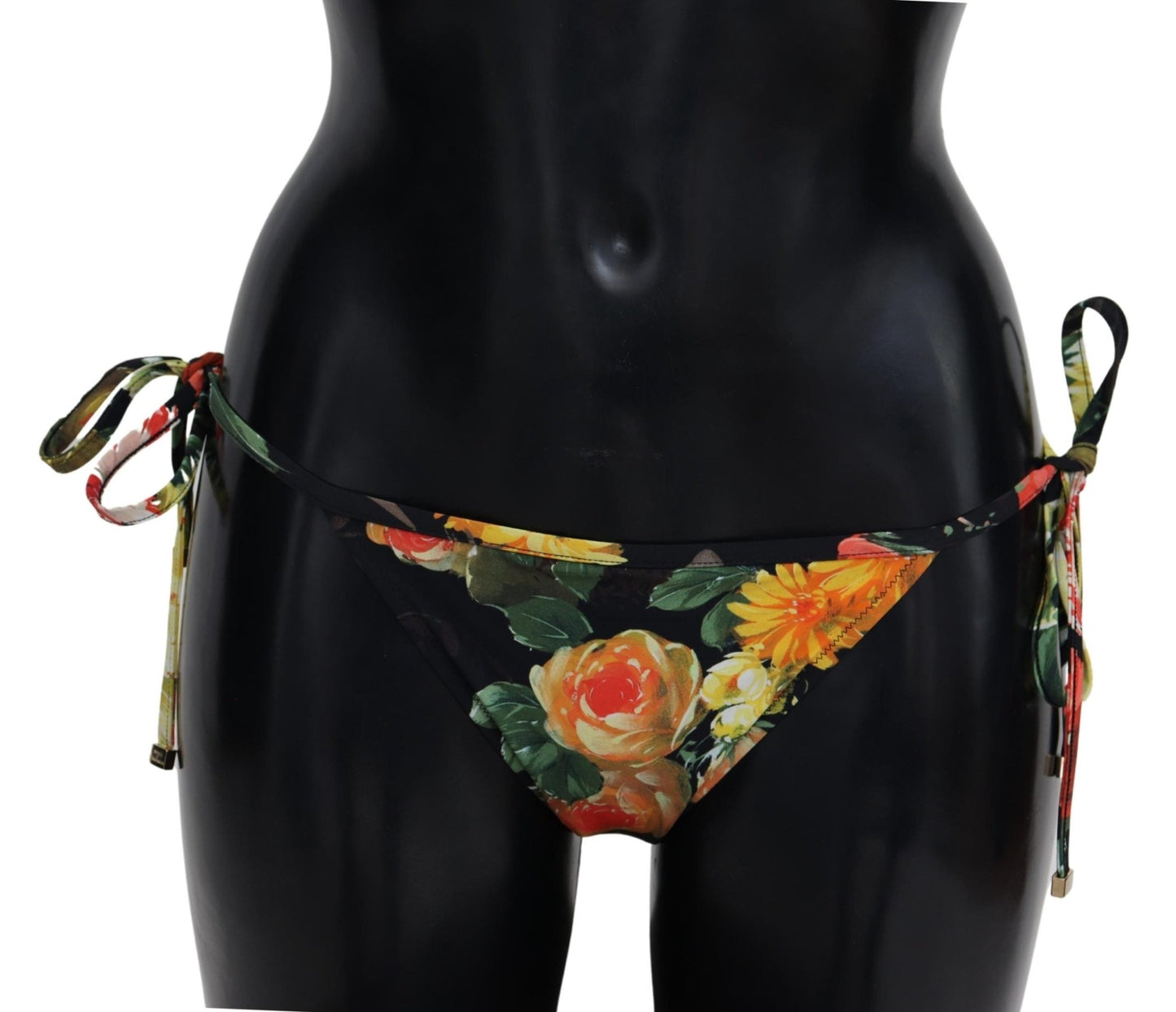 Black Floral Print Beachwear Swimwear Bikini Bottom - coffeewithmee2Dolce & GabbanaP3946S