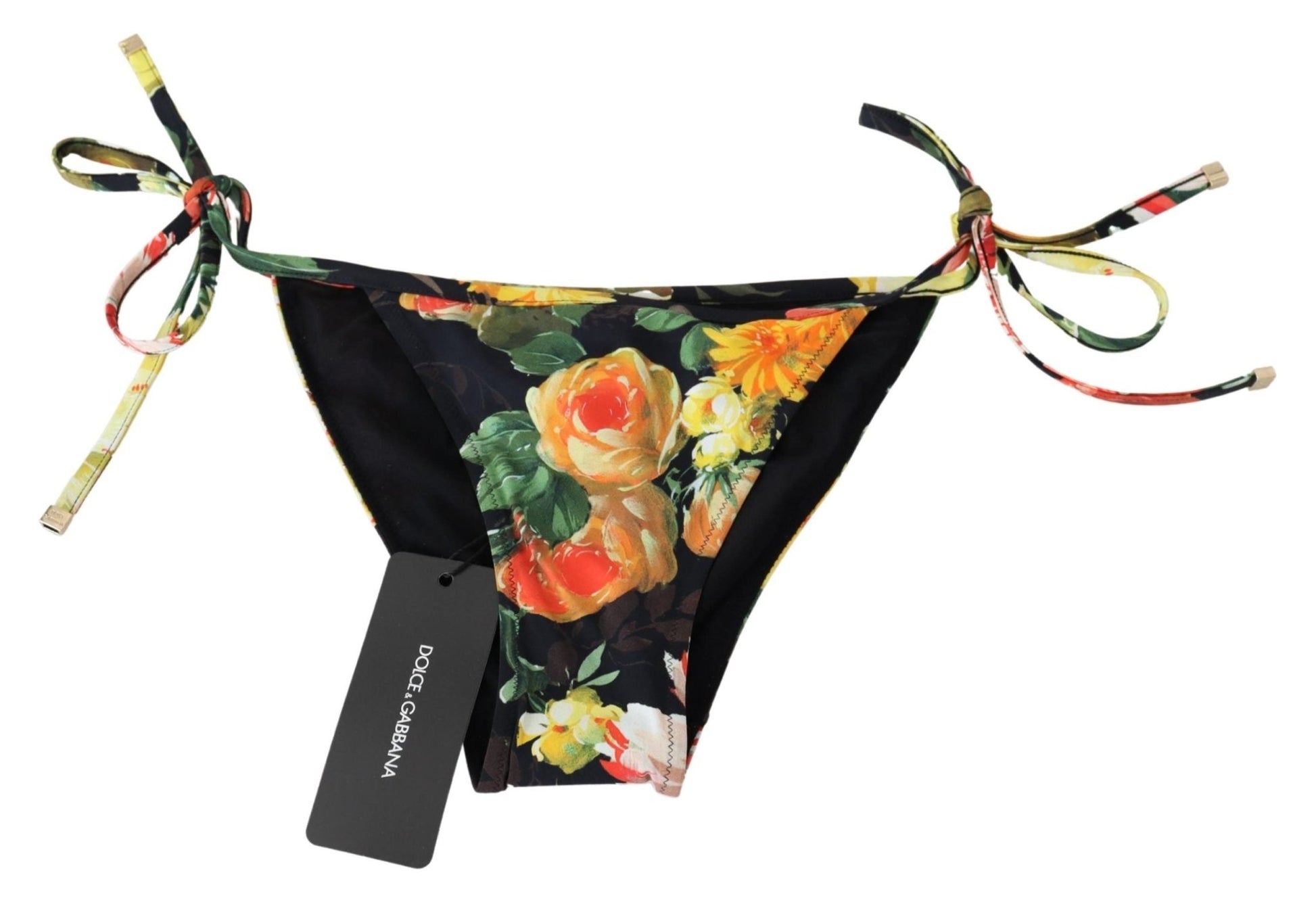 Black Floral Print Beachwear Swimwear Bikini Bottom - coffeewithmee2Dolce & GabbanaP3946S