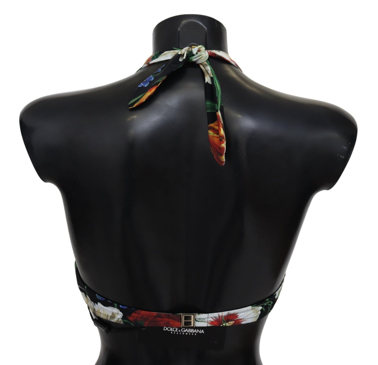 Black Floral Print Nylon Swimwear Bikini Tops - coffeewithmee2Dolce & GabbanaP4151S