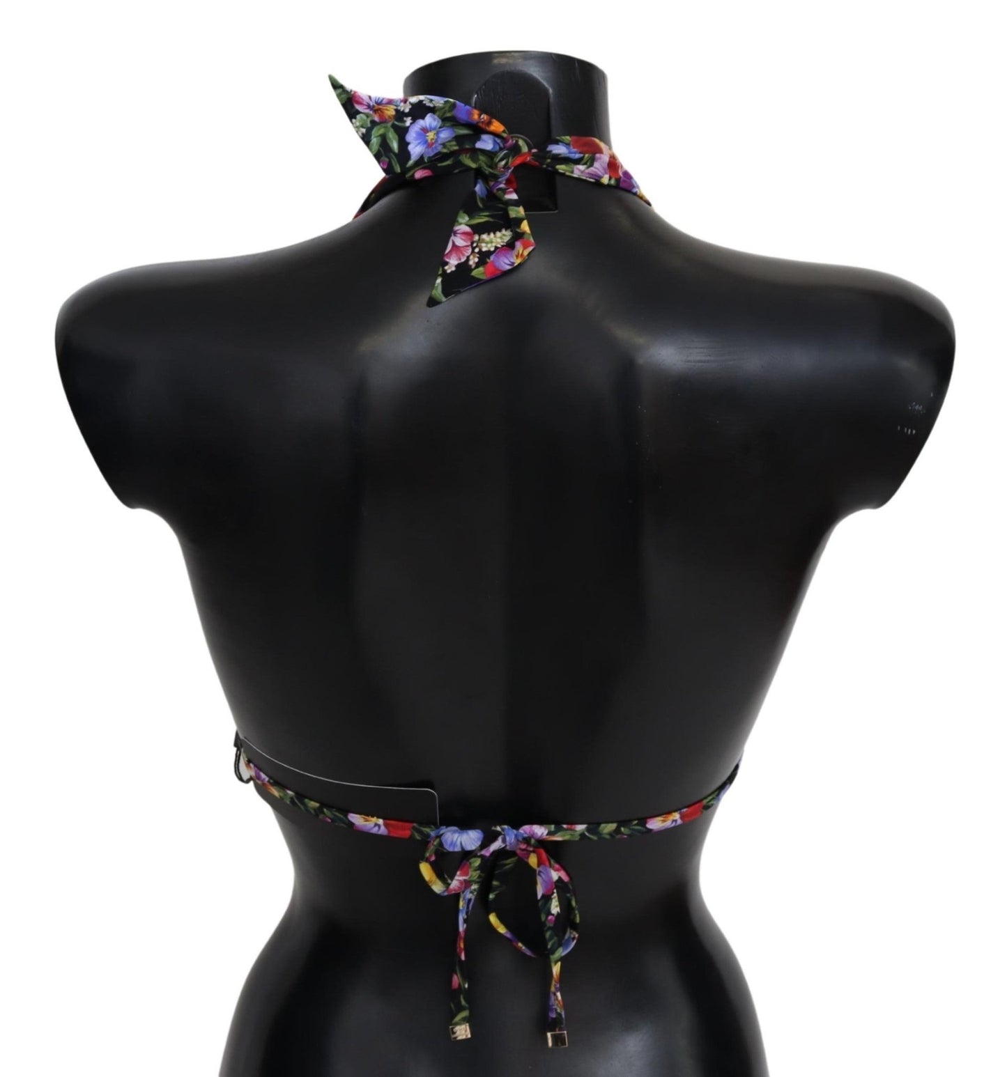 Black Floral Print Swimsuit Beachwear Bikini Tops - coffeewithmee2Dolce & GabbanaP4120S