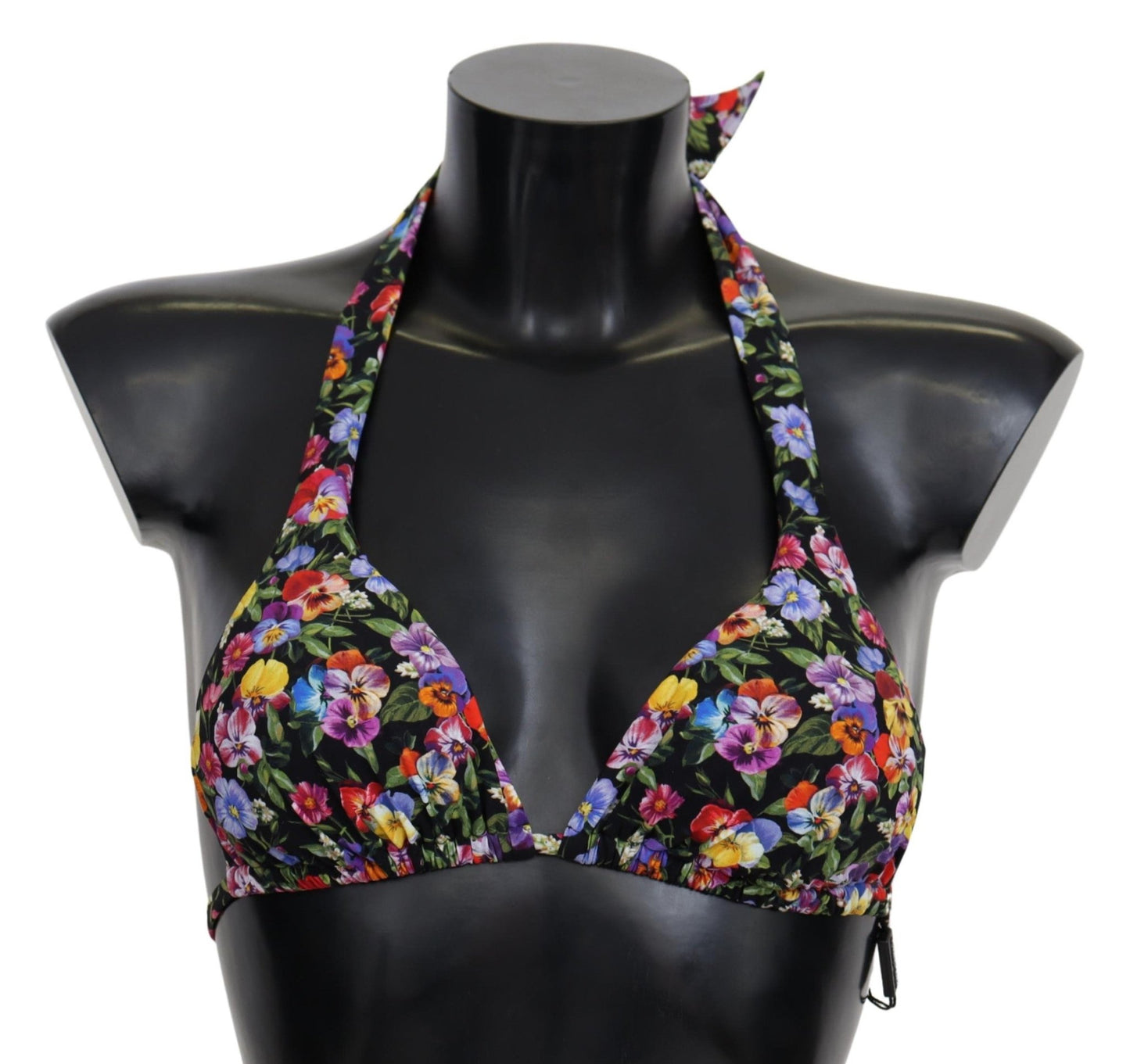 Black Floral Print Swimsuit Beachwear Bikini Tops - coffeewithmee2Dolce & GabbanaP4120S