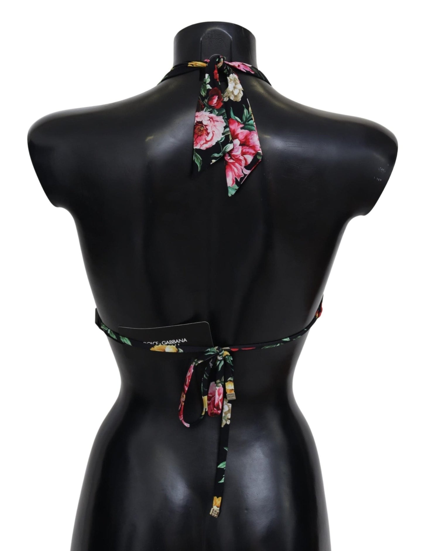 Black Floral Print Women Swimwear Bikini Tops - coffeewithmee2Dolce & GabbanaP4147S