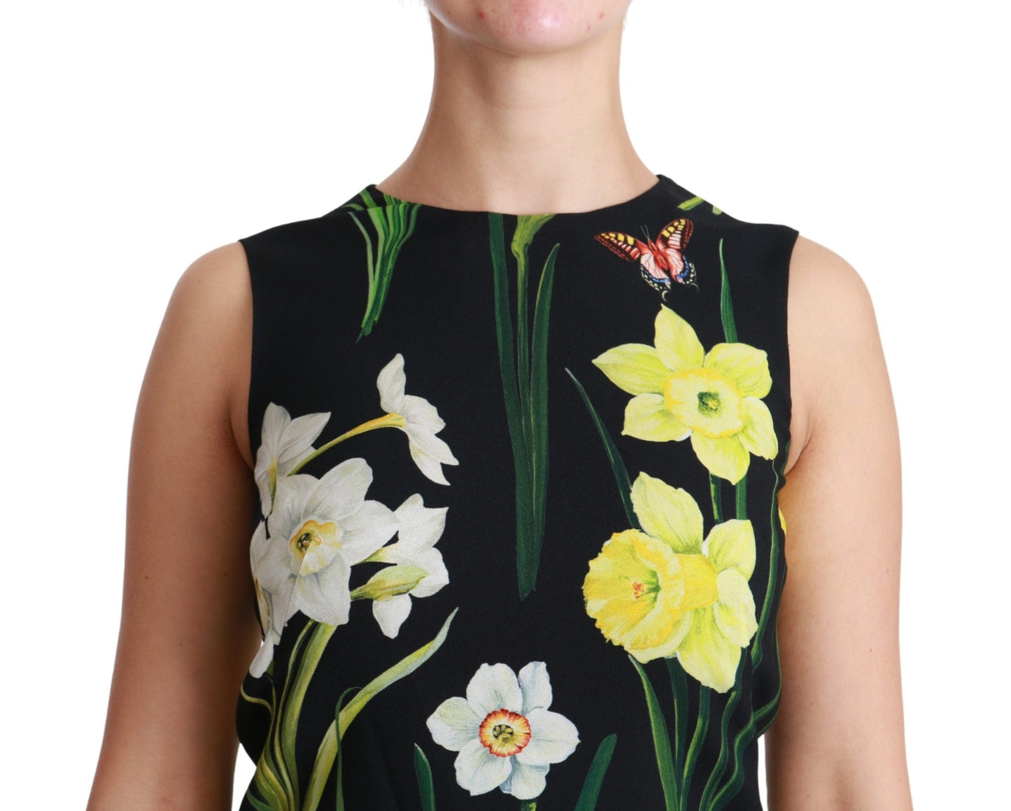 Black Floral Sleeveless Sheath Mini Dress - coffeewithmee2Dolce & GabbanaP3002S