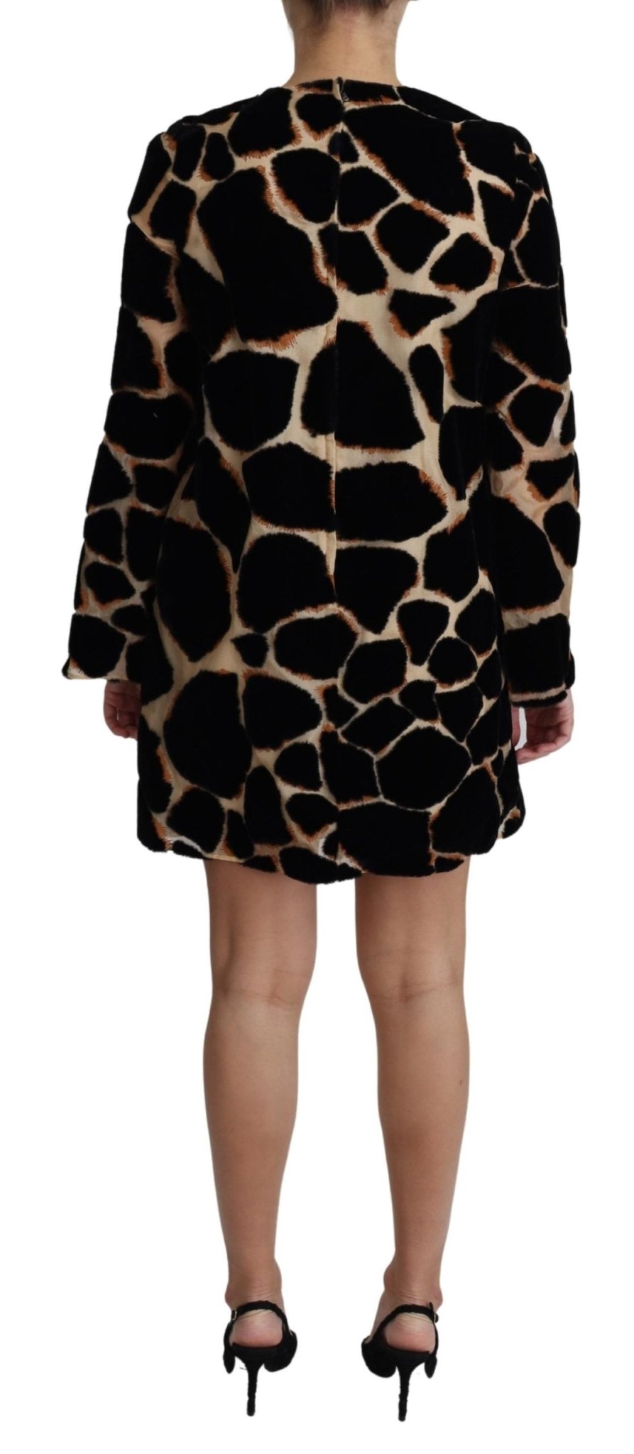 Black Giraffe Print Shift Mini Dress - coffeewithmee2Dolce & GabbanaP3765S