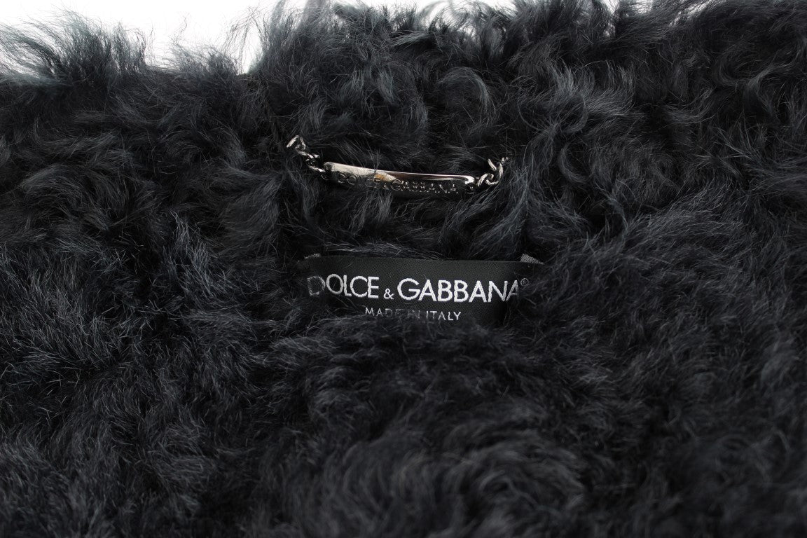 Black Goat Fur Shearling Long Jacket Coat - coffeewithmee2Dolce & GabbanaP0937S