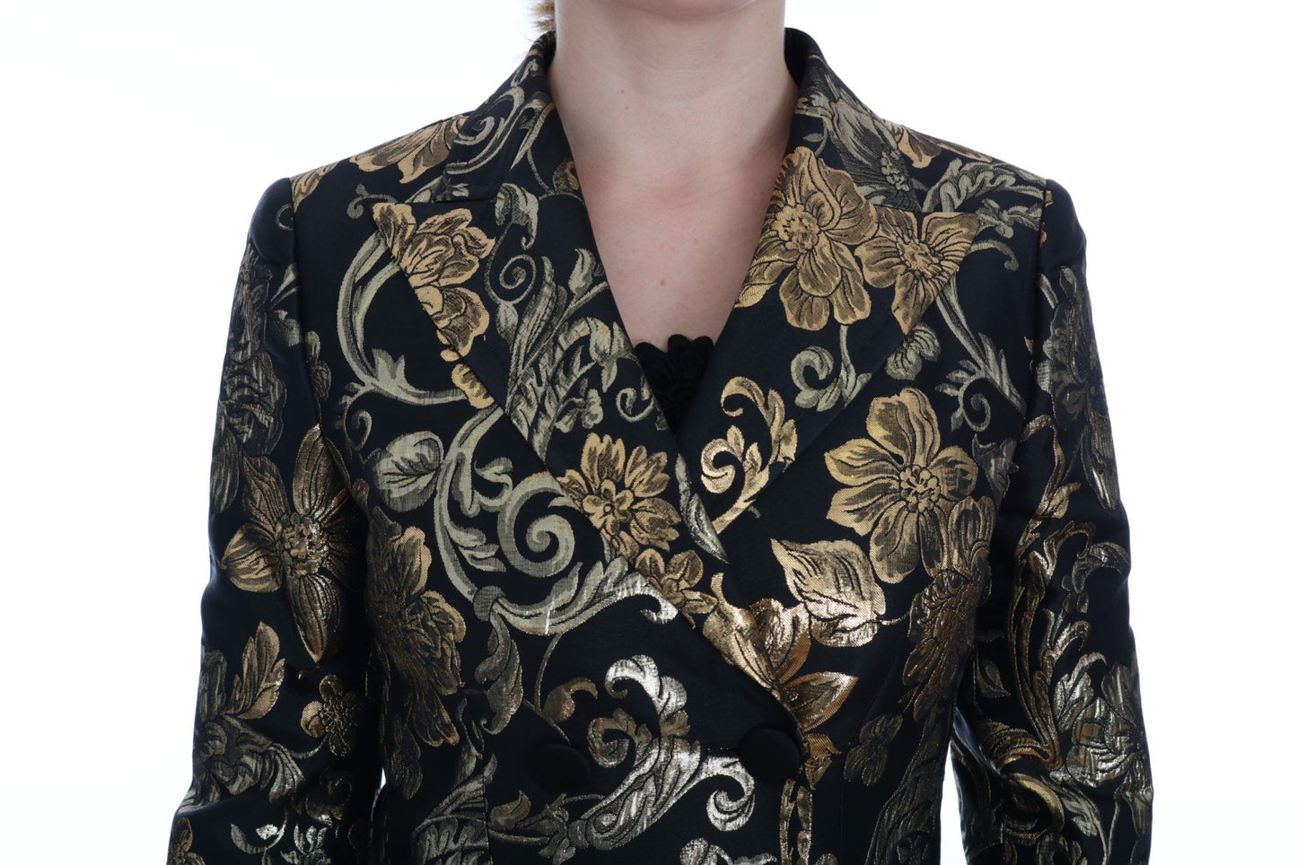 Black Gold Baroque Trench Coat Jacket - coffeewithmee2Dolce & GabbanaP2549S