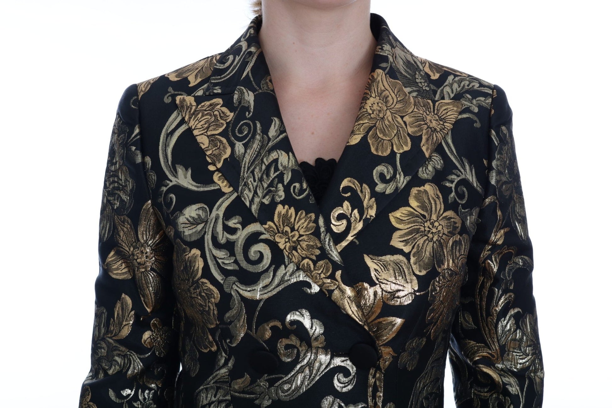 Black Gold Baroque Trench Coat Jacket - coffeewithmee2Dolce & GabbanaP2549S