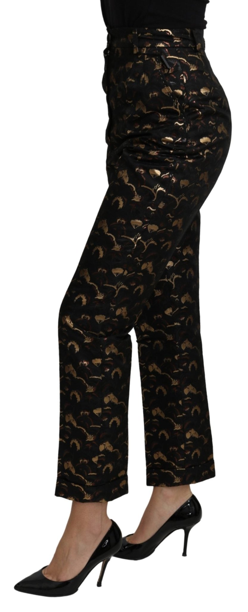 Black Gold Brocade High Waist Pants - coffeewithmee2Dolce & GabbanaP3218S