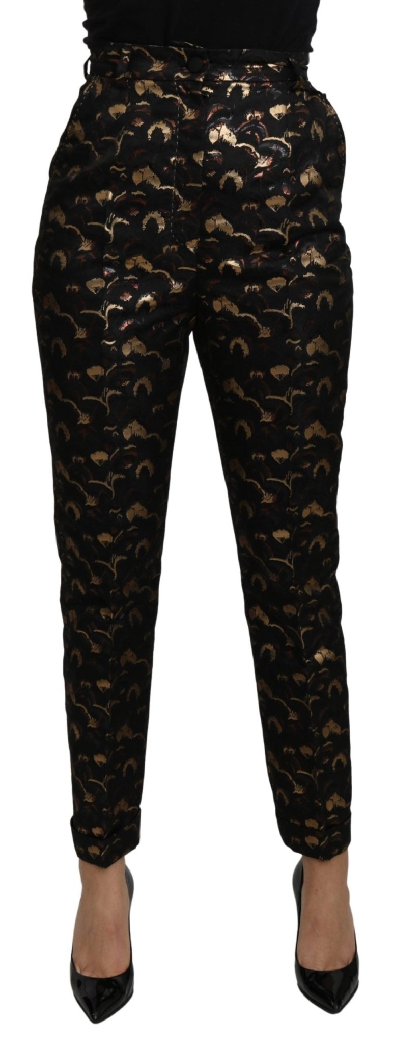 Black Gold Brocade High Waist Pants - coffeewithmee2Dolce & GabbanaP3218S