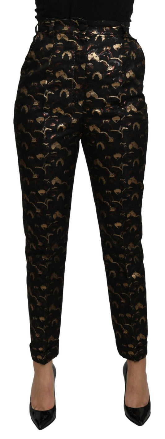 Black Gold Brocade High Waist Pants - coffeewithmee2Dolce & GabbanaP3218S